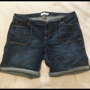 Denim above knee shorts